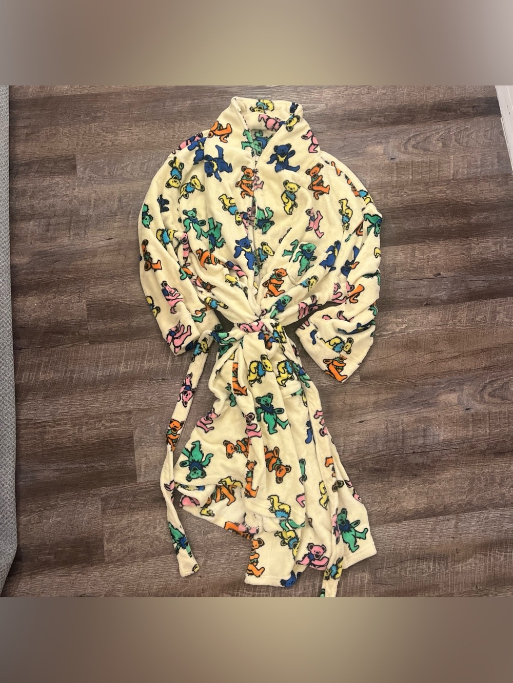 Grateful Dead Dancing Bears Bath Robe By Ripple Junction Yellow Barely Worn OSFM